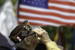 veteran saluting the flag